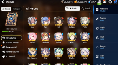 [GLOBAL] Epic 7 Seven 3ML Ruele Maid Chloe Commander Pavel Angel of Light Angelica + Name Starter Account-Mobile Games Starter