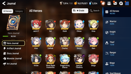 [GLOBAL] Epic 7 Seven 3ML Specter Tenebria Dragon King Sharun Jack Silver Blade Aramintha + ML pulls + 20 Speed + Name Starter Account-Mobile Games Starter