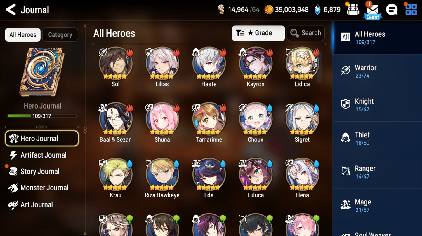 [Global] Epic 7 Seven 3ML Specter Tenebria Silver Blade Aramintha ML Laika + Name Starter Account-Mobile Games Starter