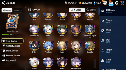 [Global] Epic 7 Seven 3ML Specter Tenebria Silver Blade Aramintha ML Laika + Name Starter Account-Mobile Games Starter