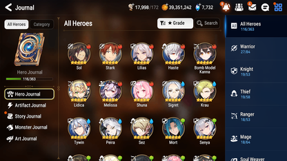 [GLOBAL] Epic 7 Seven 3ML Straze Top Model Luluca Ambitious Tywin +ML pulls + 20 Speed + Name Starter Account-Mobile Games Starter