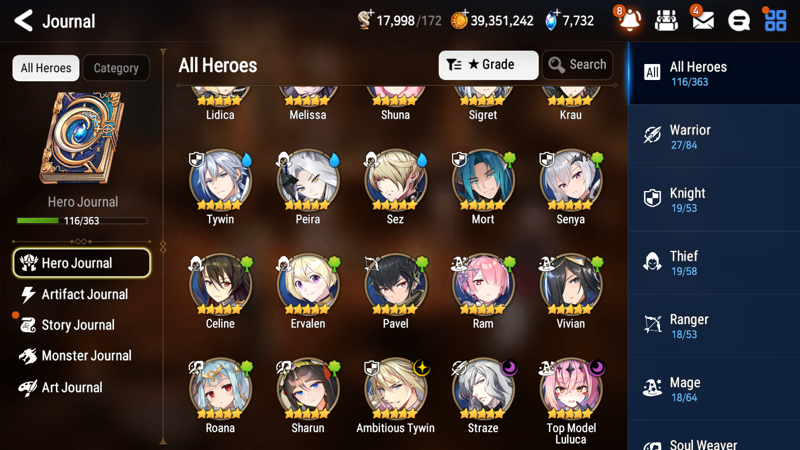[GLOBAL] Epic 7 Seven 3ML Straze Top Model Luluca Ambitious Tywin +ML pulls + 20 Speed + Name Starter Account-Mobile Games Starter