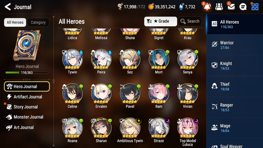 [GLOBAL] Epic 7 Seven 3ML Straze Top Model Luluca Ambitious Tywin +ML pulls + 20 Speed + Name Starter Account-Mobile Games Starter