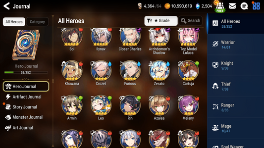 [Global] Epic 7 Seven 3ML Top Model Luluca Archdemon's Shadow Closer Charles + Pulls + Name Starter Account-Mobile Games Starter