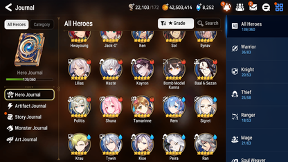 [GLOBAL] Epic 7 Seven 3ML Witch of the Mere Tenebria Harsetti Solitaria of Snow Rem Jack +42ML pulls+ 20 Speed + Name Starter Account-Mobile Games Starter