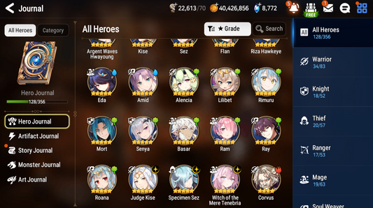 [GLOBAL] Epic 7 Seven 3ML Witch of the Mere Tenebria Judge Kise Specimen Sez Rimuru Amid Argent Waves Hwayoung + ML pulls + Name Starter Account-Mobile Games Starter