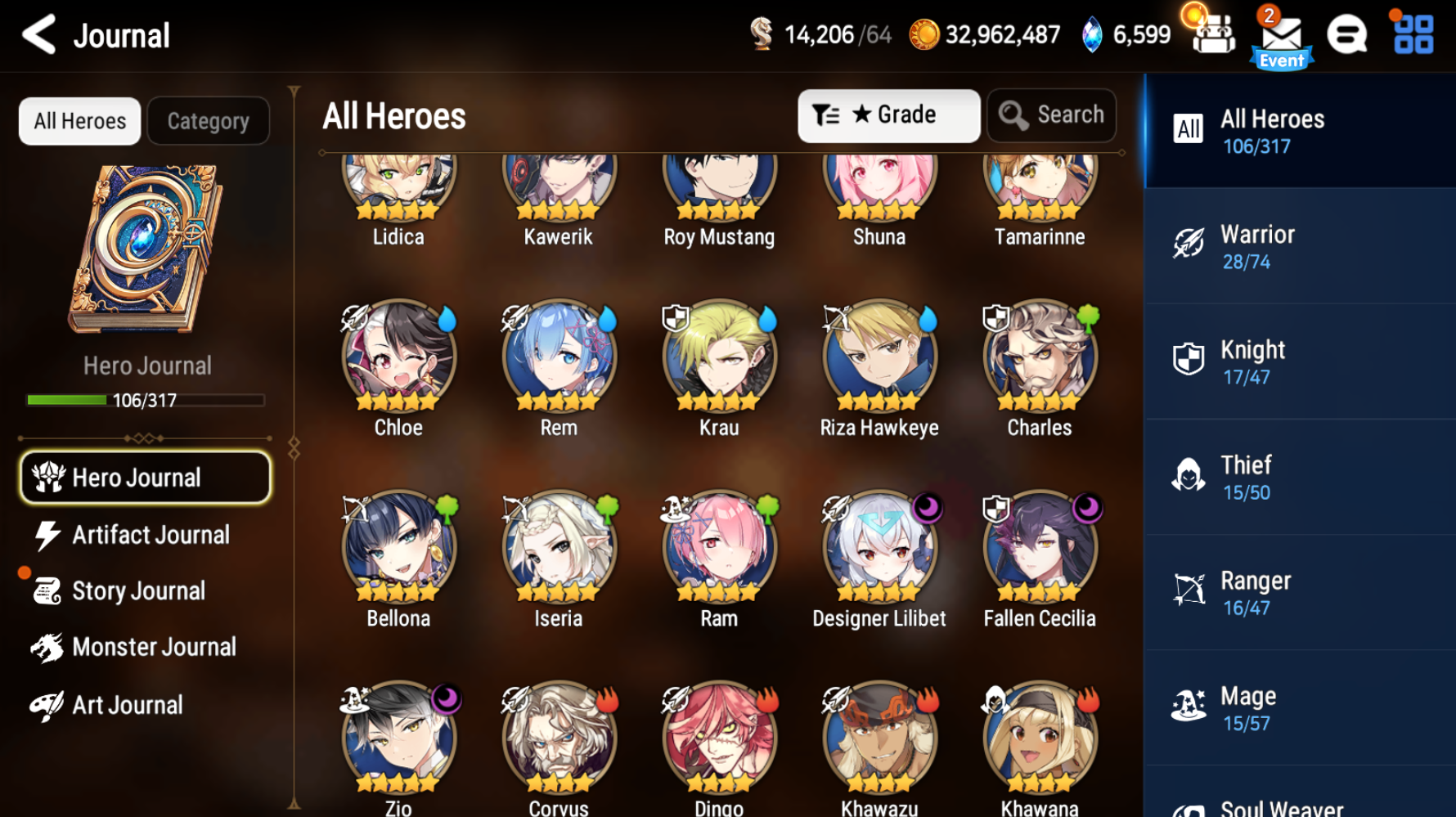 [Global] Epic 7 Seven 3ML Zio Fallen Cecilia Designer Lilibet Rem Roy Mustang + Name Starter Account-Mobile Games Starter