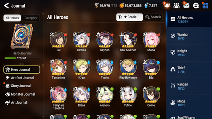 [GLOBAL] Epic 7 Seven 4ML 1LIM Abyssal Yufine Fairytale Tenebria Little Queen Charlotte Dark Corvus Charles + ML pulls Mystics + 20 Speed + Name Starter Account-Mobile Games Starter