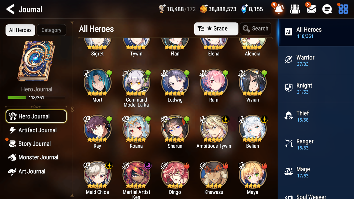 [GLOBAL] Epic 7 Seven 4ML 1LIM Belian Ambitious Tywin Maid Chloe Martial Artist Ken Rem + ML pulls + 20 Speed +Name Starter Account-Mobile Games Starter