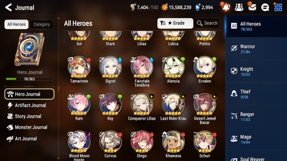 [GLOBAL] Epic 7 Seven 4ML 1LIM Fairytale Tenebria Last Rider Krau + ML pulls + 20 Speed + Name Starter Account-Mobile Games Starter