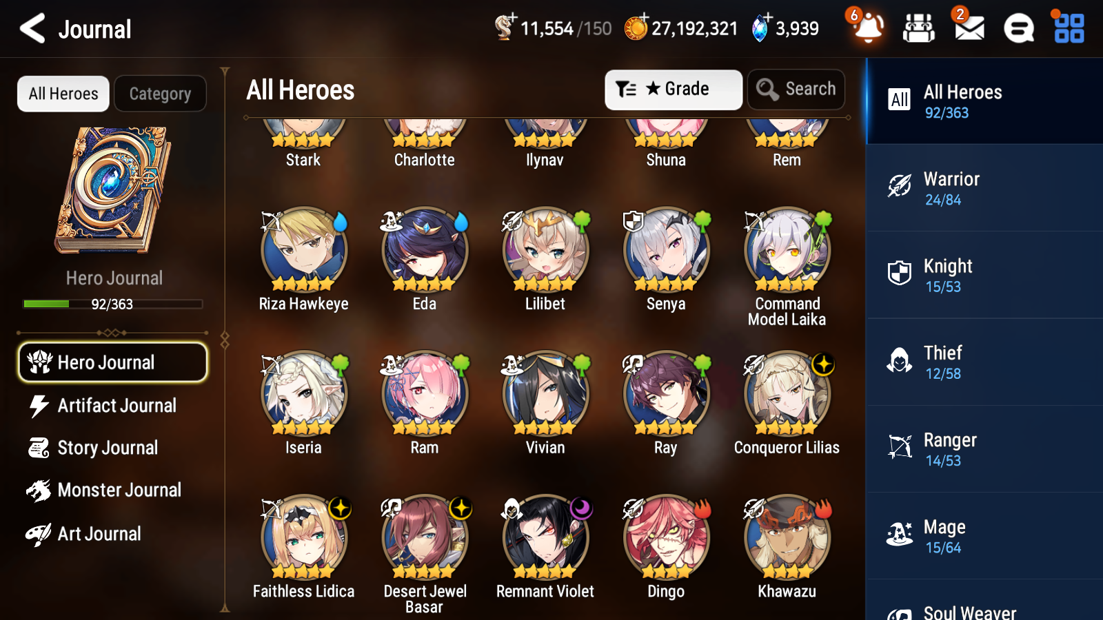 [GLOBAL] Epic 7 Seven 4ML 1LIM Faithless Lidica Conqueror Lilias Rem Remnant Violet + ML pulls + 20 Speed +Name Starter Account-Mobile Games Starter