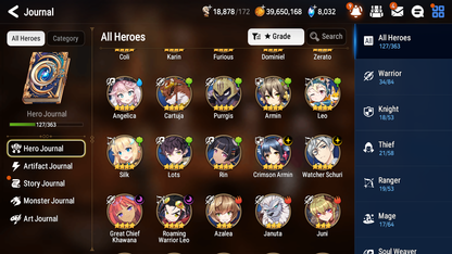 [GLOBAL] Epic 7 Seven 4ML 1LIM Lionheart Cermia Maid Chloe Arbiter Vildred Apocalypse Ravi Fairytale Tenebria + ML pulls + 20 Speed +Name Starter Account-Mobile Games Starter