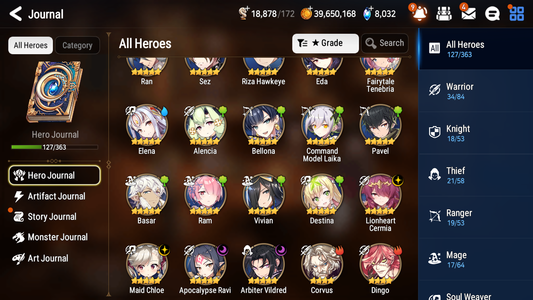 [GLOBAL] Epic 7 Seven 4ML 1LIM Lionheart Cermia Maid Chloe Arbiter Vildred Apocalypse Ravi Fairytale Tenebria + ML pulls + 20 Speed +Name Starter Account-Mobile Games Starter