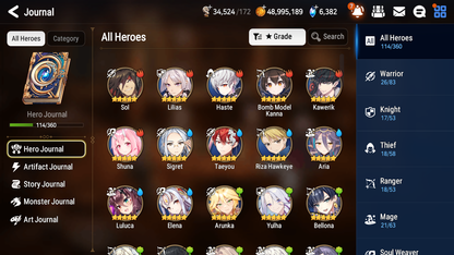 [GLOBAL] Epic 7 Seven 4ML 1LIM Navy Captain Landy Straze Silver Blade Aramintha Laika Ocean Breeze Lulcua+ ML pulls + 20 Speed +Name Starter Account-Mobile Games Starter