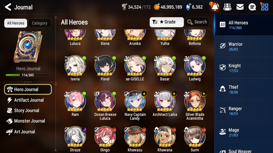 [GLOBAL] Epic 7 Seven 4ML 1LIM Navy Captain Landy Straze Silver Blade Aramintha Laika Ocean Breeze Lulcua+ ML pulls + 20 Speed +Name Starter Account-Mobile Games Starter