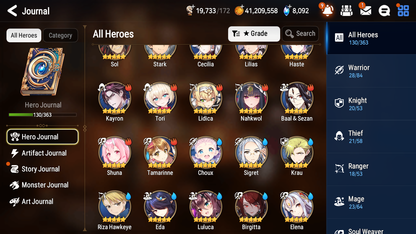 [GLOBAL] Epic 7 Seven 4ML 1LIM Tori + Specter Tenebria Silver Blade Aramintha Architect Laika Charlotte + ML pulls + 20 Speed + Name Starter Account-Mobile Games Starter