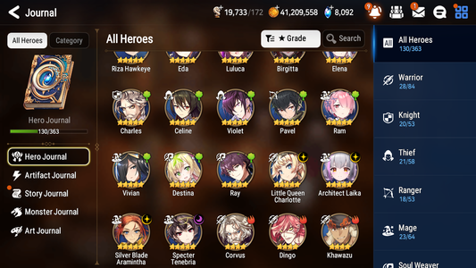 [GLOBAL] Epic 7 Seven 4ML 1LIM Tori + Specter Tenebria Silver Blade Aramintha Architect Laika Charlotte + ML pulls + 20 Speed + Name Starter Account-Mobile Games Starter