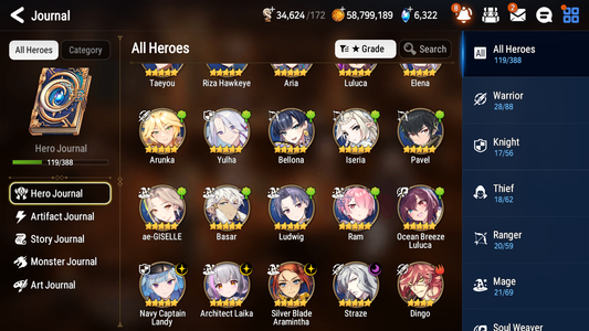 [GLOBAL] Epic 7 Seven 4ML 2LIM Haru+artifact Navy Captain Landy Straze Silver Blade Aramintha Laika Ocean Breeze Lulcua Ruiza + 54ML pulls +3x 20 Speed + Luna Skin+Name Starter Account-Mobile Games Starter