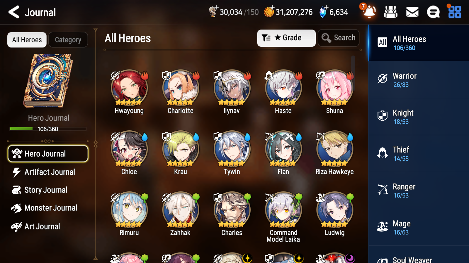 [GLOBAL] Epic 7 Seven 4ML 2LIM Navy Captain Landy Conqueror Lilias Specter Tenebria Rimuru Ocean Breeze Luluca +ML pulls + 20 Speed + Name Starter Account-Mobile Games Starter