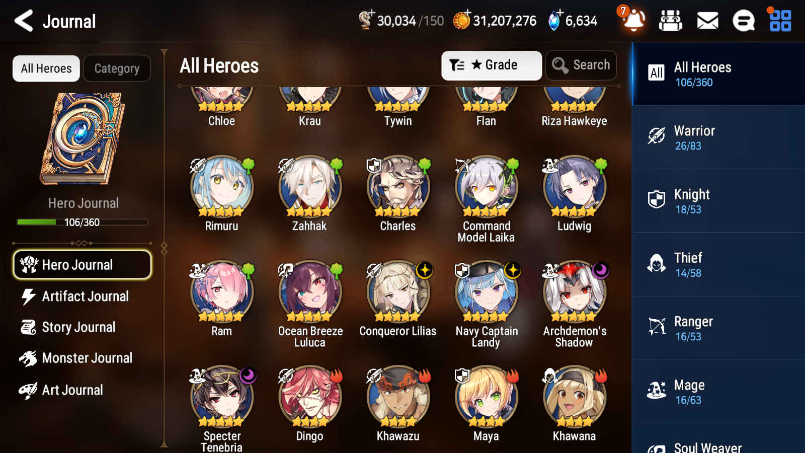 [GLOBAL] Epic 7 Seven 4ML 2LIM Navy Captain Landy Conqueror Lilias Specter Tenebria Rimuru Ocean Breeze Luluca +ML pulls + 20 Speed + Name Starter Account-Mobile Games Starter