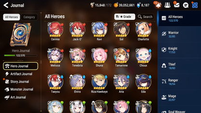 [GLOBAL] Epic 7 Seven 4ML 2LIM Shepherd of the Dark Diene Belian Lionheart Cermia Little Queen Charlotte Rimuru Jack Moon Bunny + ML pulls + 20 Speed + Name Starter Account-Mobile Games Starter