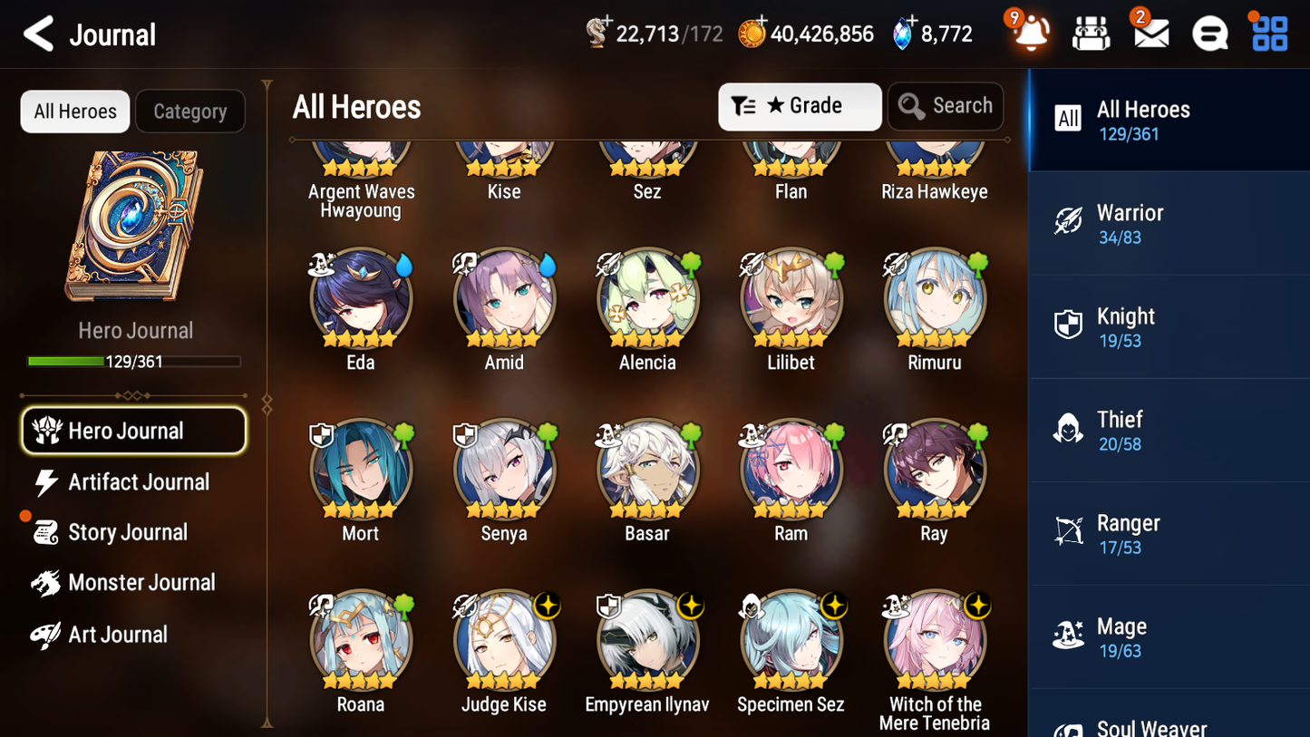 [GLOBAL] Epic 7 Seven 4ML 3LIM Witch of the Mere Tenebria Judge Kise Specimen Sez Rimuru Amid Argent Waves Hwayoung + ML pulls + 20 Speed + Name Starter Account-Mobile Games Starter