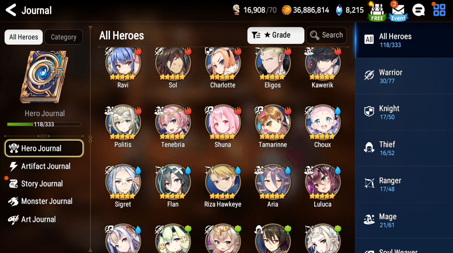 [GLOBAL] Epic 7 Seven 4ML Abyssal Yufine Maid Chloe Fallen Cecilia Judge Kise + ML pulls +Name Starter Account-Mobile Games Starter