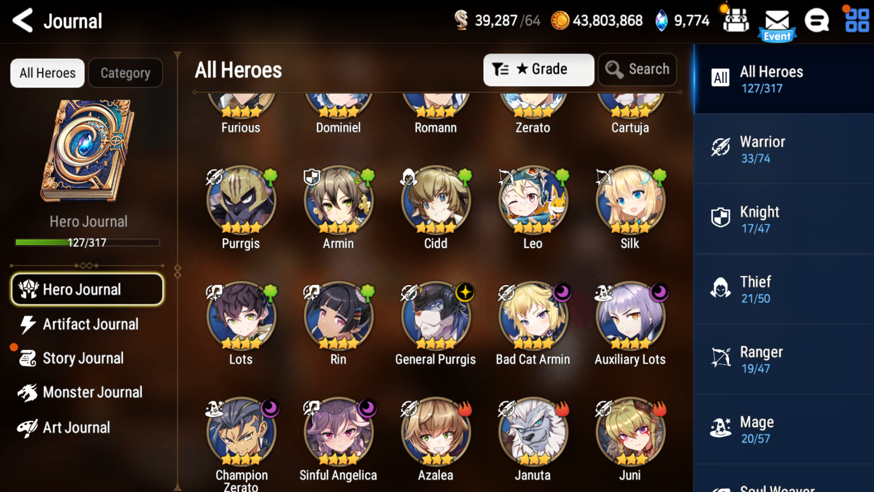 [GLOBAL] Epic 7 Seven 4ML Abyssal Yufine Mediator Kawerik Remnant Violet Operator Sigret Laia +43 ML pulls +Name Starter Account-Mobile Games Starter