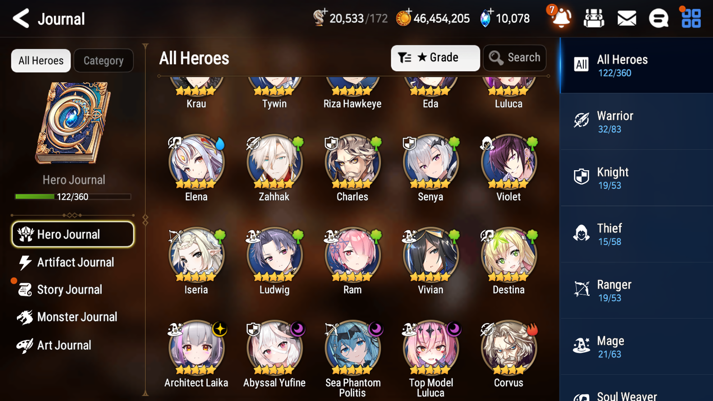 [GLOBAL] Epic 7 Seven 4ML Abyssal Yufine Sea Phantom Politis Laika Top Model Luluca Rem+ 43ML pulls +20 Speed+ Name Starter Account-Mobile Games Starter