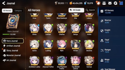 [GLOBAL] Epic 7 Seven 4ML Abyssal Yufine Sea Phantom Politis Laika Top Model Luluca Rem+ 43ML pulls +20 Speed+ Name Starter Account-Mobile Games Starter