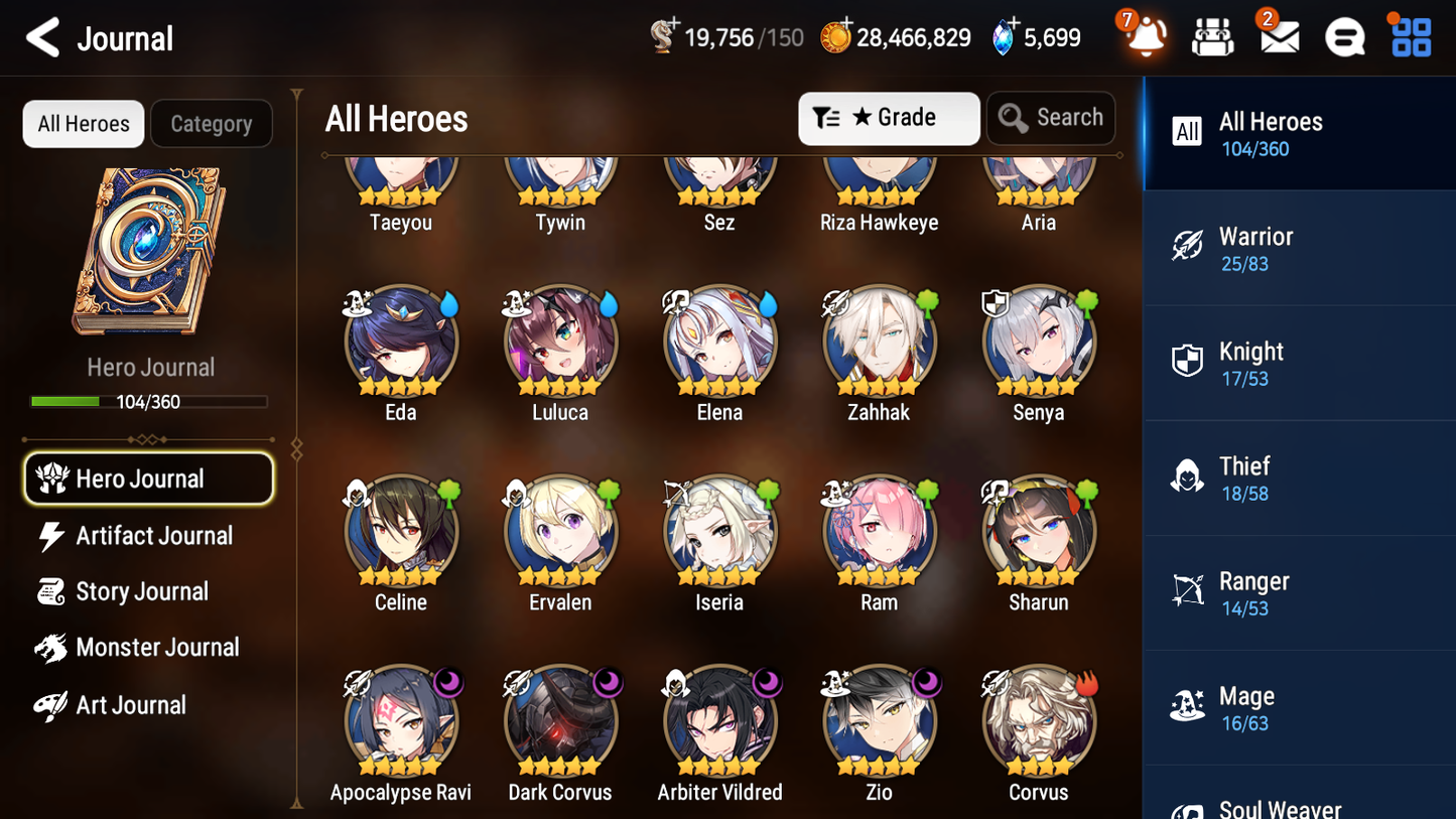 [GLOBAL] Epic 7 Seven 4ML Arbiter Vildred Apocalypse Ravi Zio Dark Corvus + ML pulls + 20 Speed + Name Starter Account-Mobile Games Starter