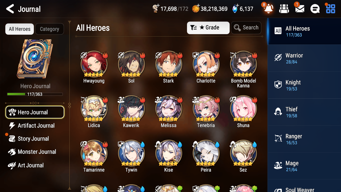 [GLOBAL] Epic 7 Seven 4ML Arbiter Vildred Silver Blade Aramintha Solitaria of the Snow + ML pulls + 20 Speed + Name Starter Account-Mobile Games Starter