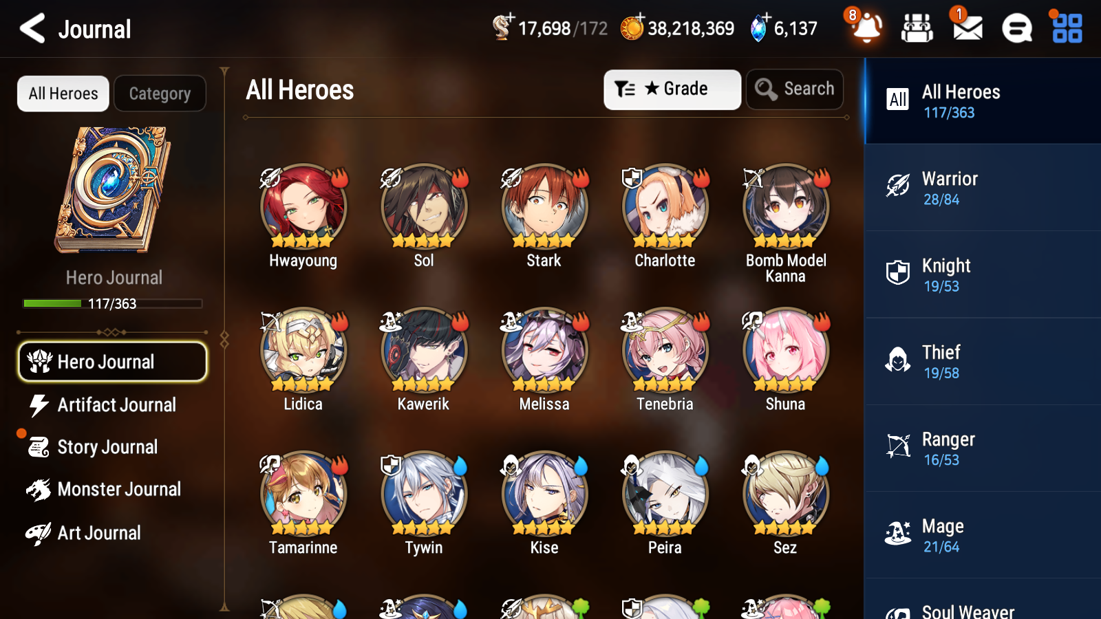 [GLOBAL] Epic 7 Seven 4ML Arbiter Vildred Silver Blade Aramintha Solitaria of the Snow + ML pulls + 20 Speed + Name Starter Account-Mobile Games Starter