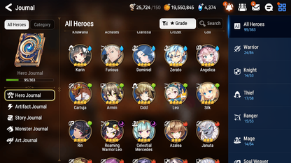 [GLOBAL] Epic 7 Seven 4ML Belian Arbiter Vildred Lionheart Cermia Designer Lilibet + ML pulls + 20 Speed +Name Starter Account-Mobile Games Starter