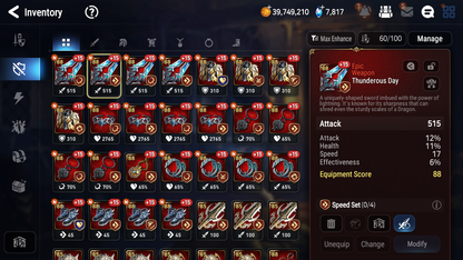 [GLOBAL] Epic 7 Seven 4ML Belian Faithless Lidica Ruele of light Closer Charles + ML pulls + 20 Speed + 4 Sets Gear + Name Starter Account-Mobile Games Starter