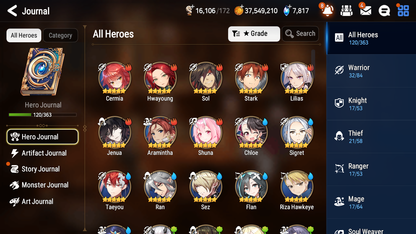 [GLOBAL] Epic 7 Seven 4ML Belian Faithless Lidica Ruele of light Closer Charles + ML pulls + 20 Speed +Name Starter Account-Mobile Games Starter