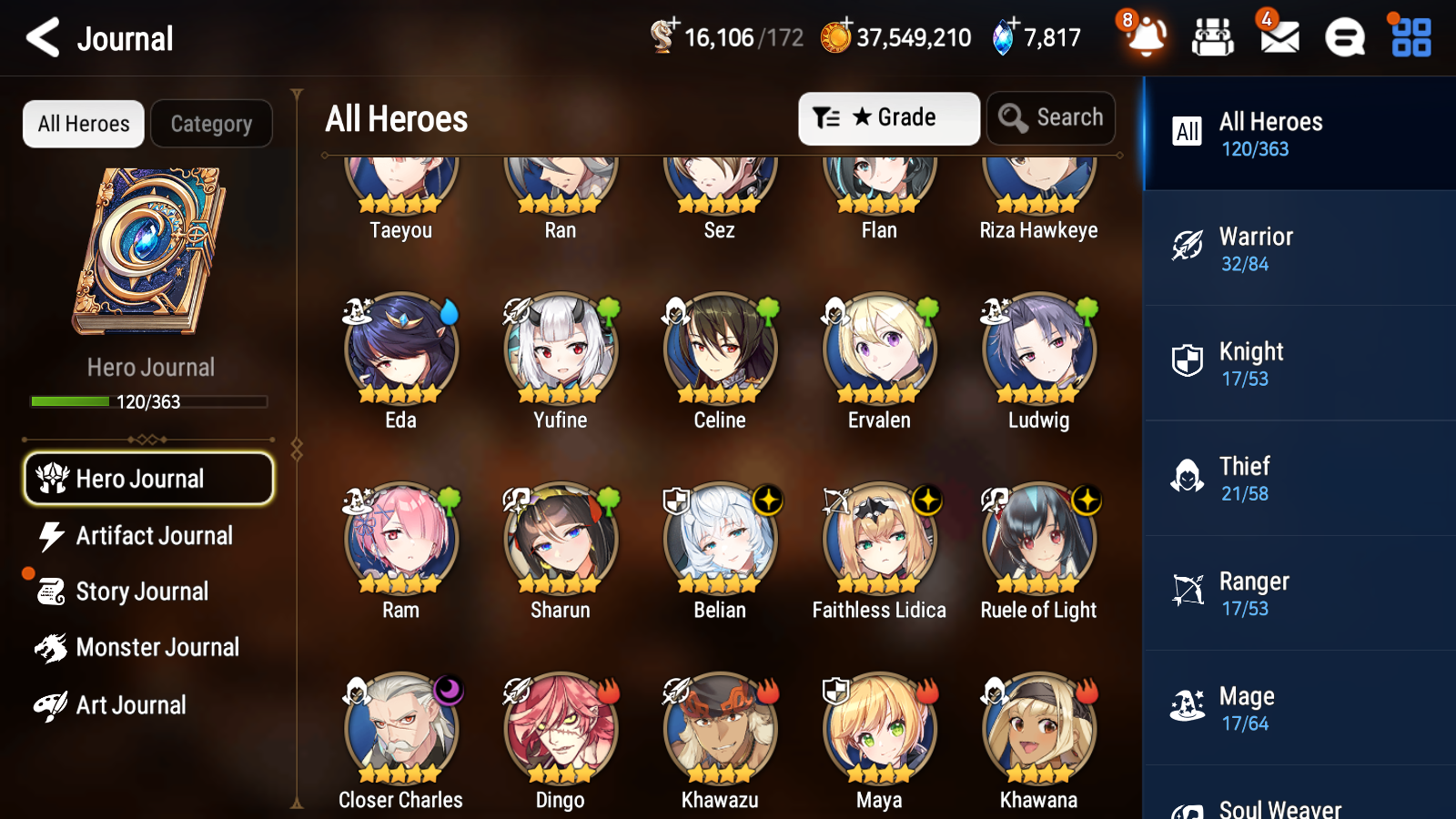 [GLOBAL] Epic 7 Seven 4ML Belian Faithless Lidica Ruele of light Closer Charles + ML pulls + 20 Speed +Name Starter Account-Mobile Games Starter