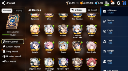 [GLOBAL] Epic 7 Seven 4ML Boss Arunka Empyrean Ilynav Sylvan Sage Vivian Operator Sigret + ML pulls + Name Starter Account-Mobile Games Starter