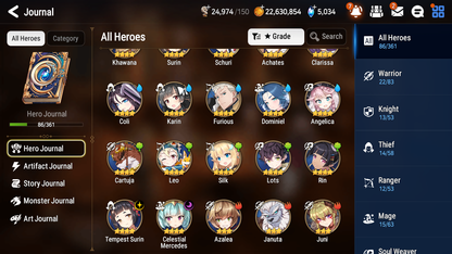 [GLOBAL] Epic 7 Seven 4ML Bystander Hwayoung Specter Tenebria Zio Lionheart Cermia + ML pulls + 20 Speed + Name Starter Account-Mobile Games Starter