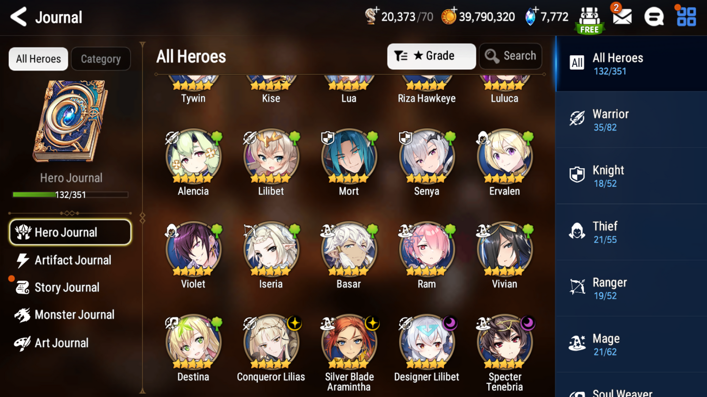 [Global] Epic 7 Seven 4ML Conqueror Lilias Specter Tenebria Silver Blade Aramintha Designer Lilibet Name Starter Account-Mobile Games Starter