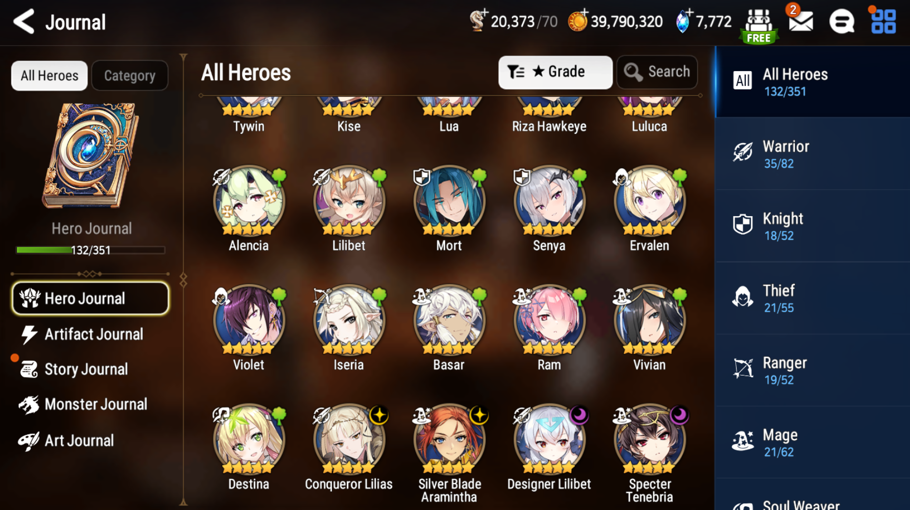 [Global] Epic 7 Seven 4ML Conqueror Lilias Specter Tenebria Silver Blade Aramintha Designer Lilibet Name Starter Account-Mobile Games Starter