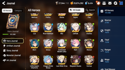 [GLOBAL] Epic 7 Seven 4ML Dragon Bride Senya Requiem Roana Last Rider Krau Little Queen Charlotte + ML pulls + 20 Speed + Name Starter Account-Mobile Games Starter