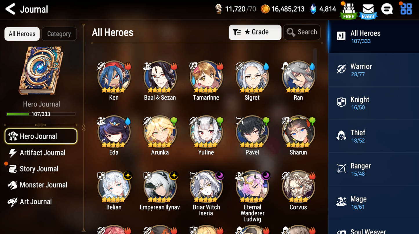 [GLOBAL] Epic 7 Seven 4ML Empyrean Ilynav Ludwig Iseria Belian + ML pulls + Name Starter Account-Mobile Games Starter