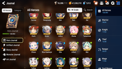 [GLOBAL] Epic 7 Seven 4ML Frieren Arbiter Vildred Maid Chloe Top Model Luluca +37ML pulls 1500Mystics +20 Speed +Name Starter Account-Mobile Games Starter
