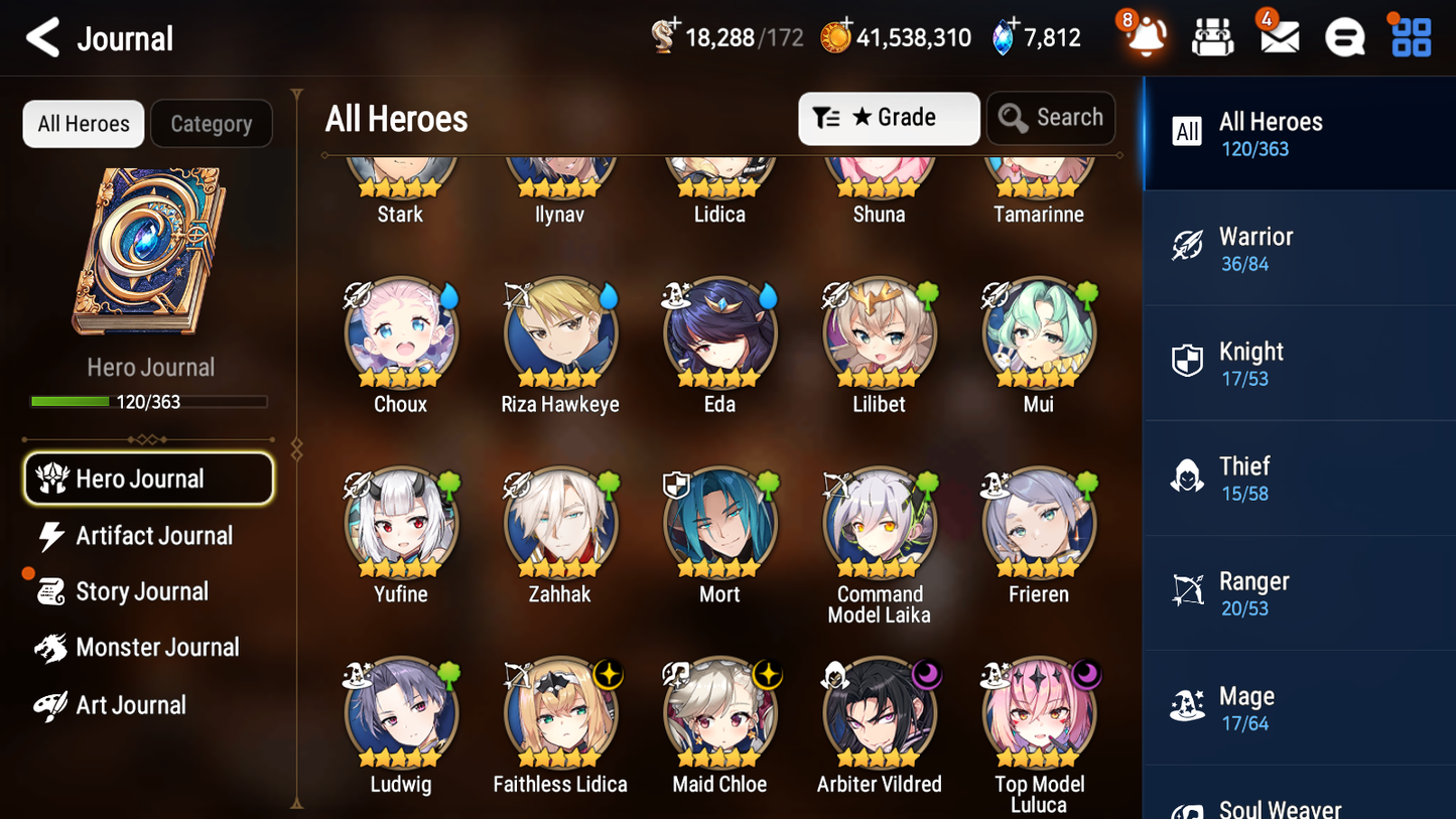 [GLOBAL] Epic 7 Seven 4ML Frieren Arbiter Vildred Maid Chloe Top Model Luluca +37ML pulls 1500Mystics +20 Speed +Name Starter Account-Mobile Games Starter