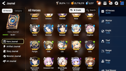 [GLOBAL] Epic 7 Seven 4ML Lone Crescent Bellona Remnant Violet Requiem Roana+ ML pulls + 20 Speed + Name Starter Account-Mobile Games Starter