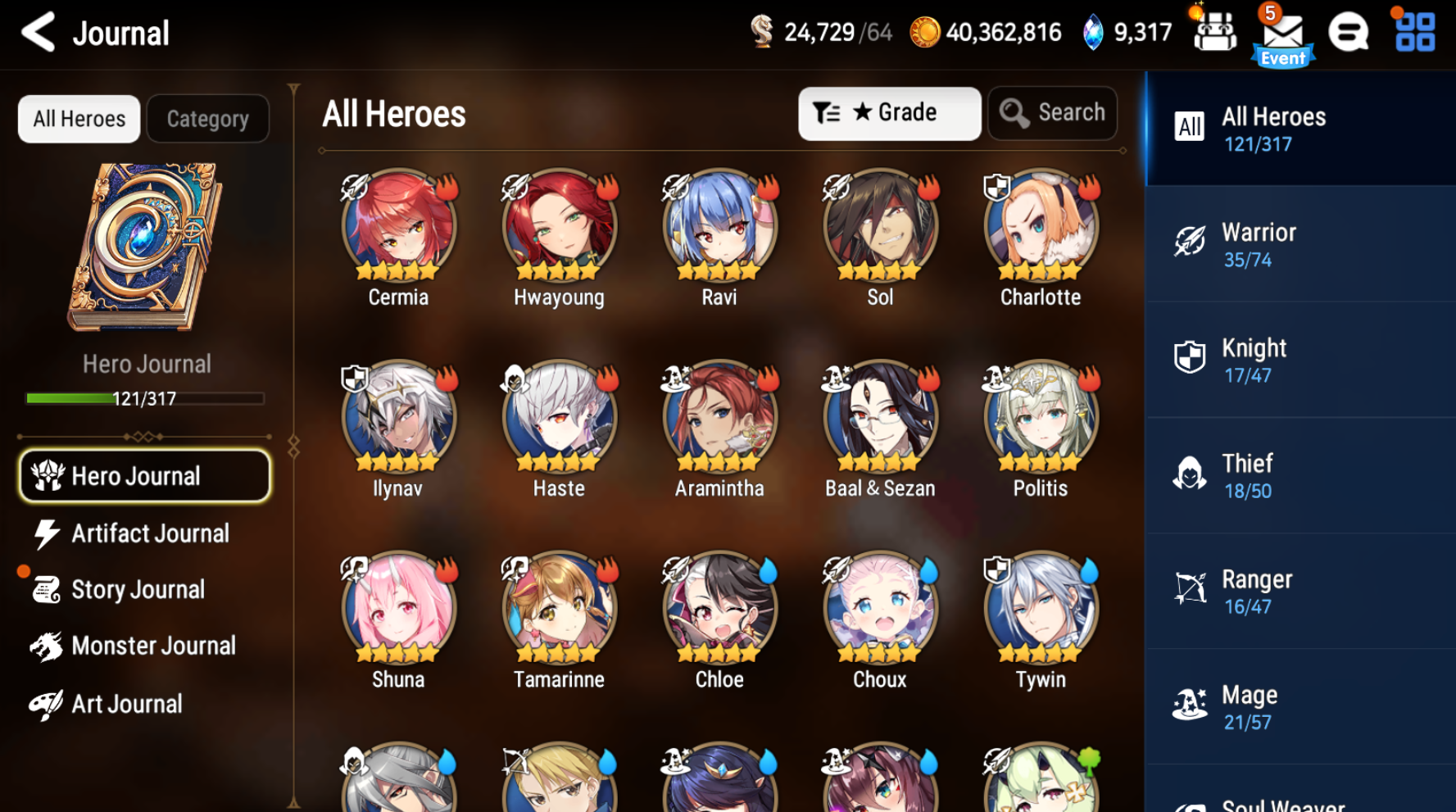 [Global] Epic 7 Seven 4ML Lone Crescent Bellona Zio Ambitious Tywin Specimen Sez + 29 ML pulls Starter Account-Mobile Games Starter