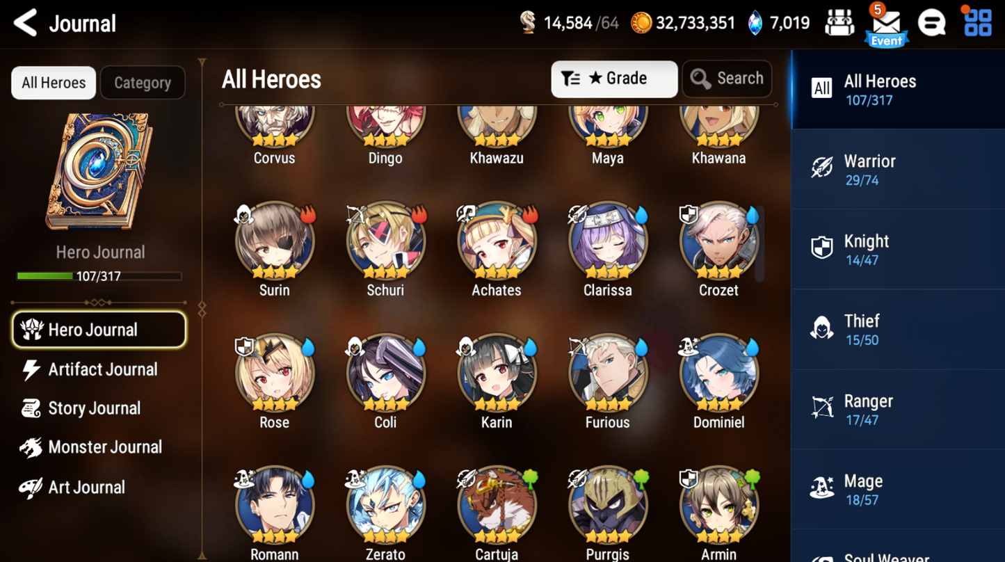 [Global] Epic 7 Seven 4ML Lone Crescent Bellona Zio Lionheart Cermia DJ Basar + ML pulls Starter Account-Mobile Games Starter