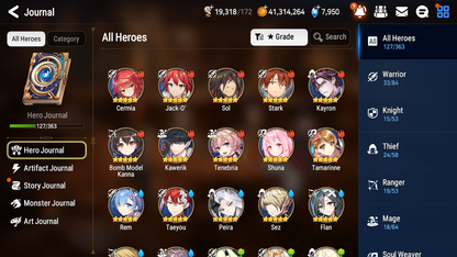 [GLOBAL] Epic 7 Seven 4ML Lone Wolf Peira Specter Tenebria Ambitious Tywin Blood Moon Haste Jack Rem + ML pulls + 20 Speed + Name Starter Account-Mobile Games Starter