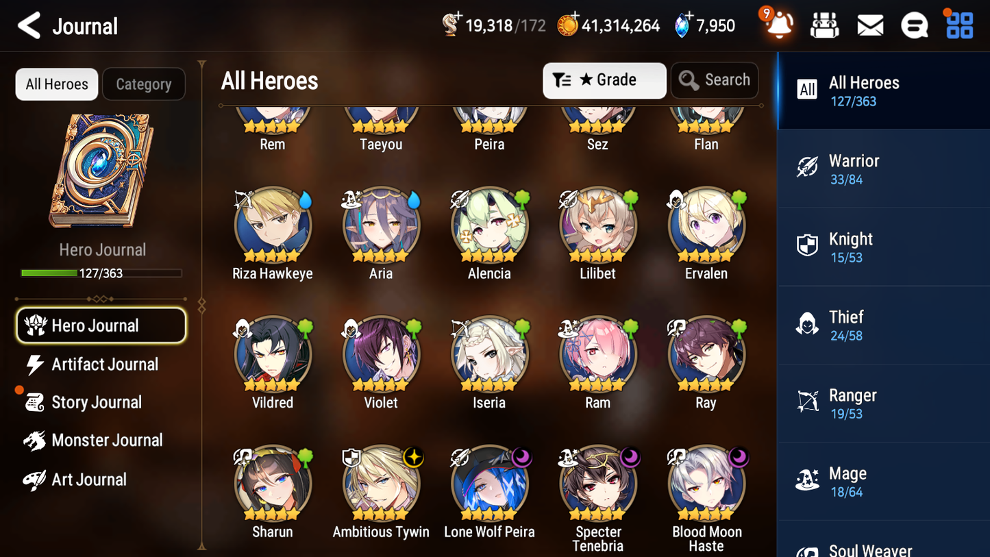 [GLOBAL] Epic 7 Seven 4ML Lone Wolf Peira Specter Tenebria Ambitious Tywin Blood Moon Haste Jack Rem + ML pulls + 20 Speed + Name Starter Account-Mobile Games Starter